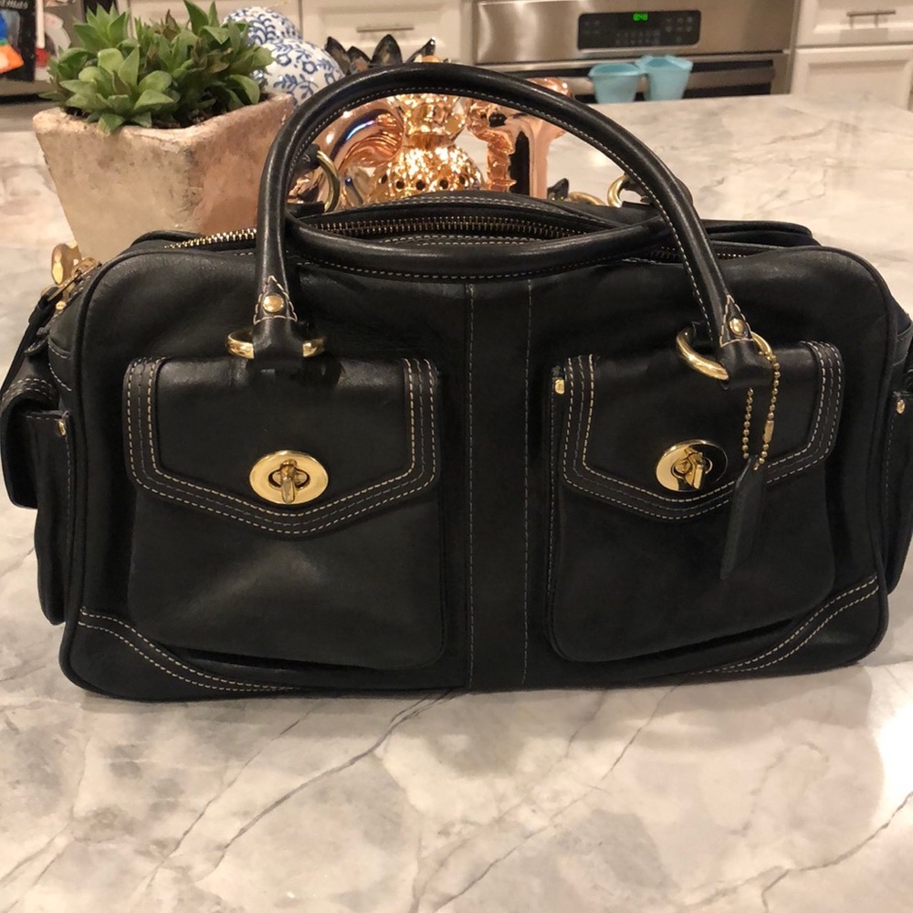 Coach black leather Soho satchel bag